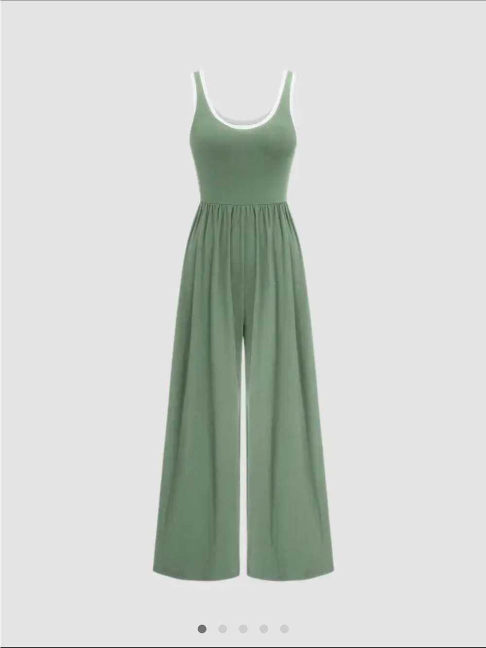 Cider Sage Green Tank Wide-Leg Jumpsuit